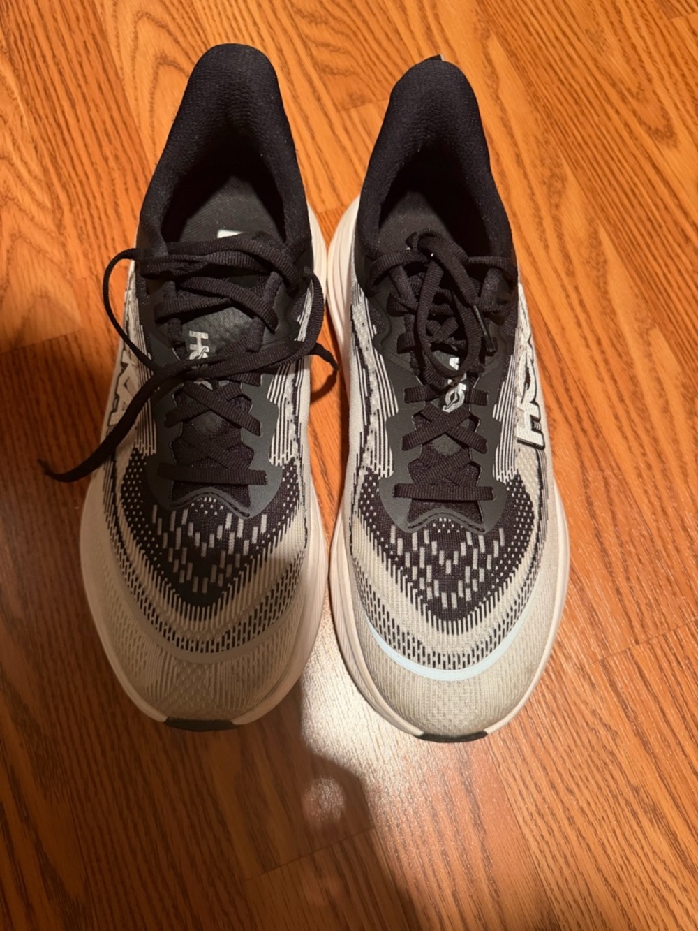 Hoka One One Women's Black and White Sneakers